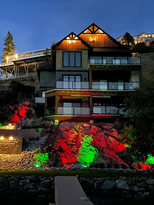 colorful led holiday light installation